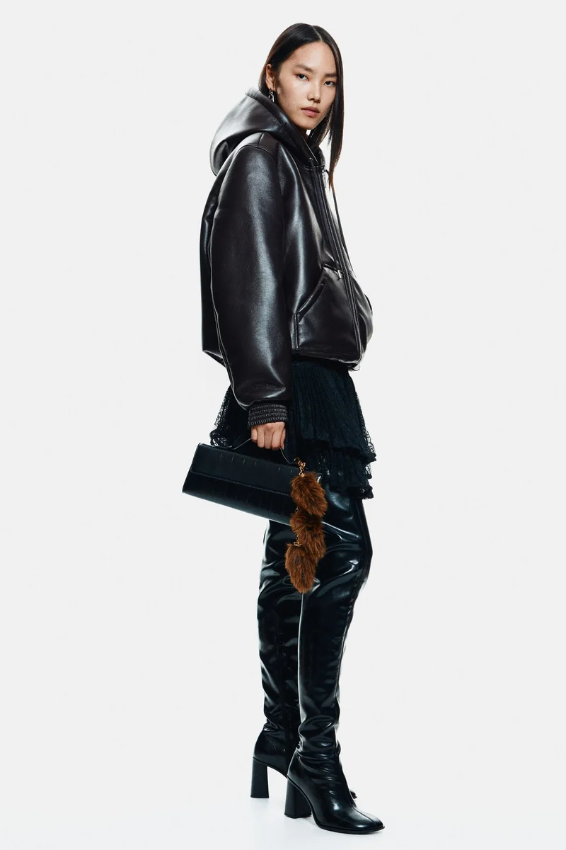 اتش اند ام جاكيت من نسيج مطلي