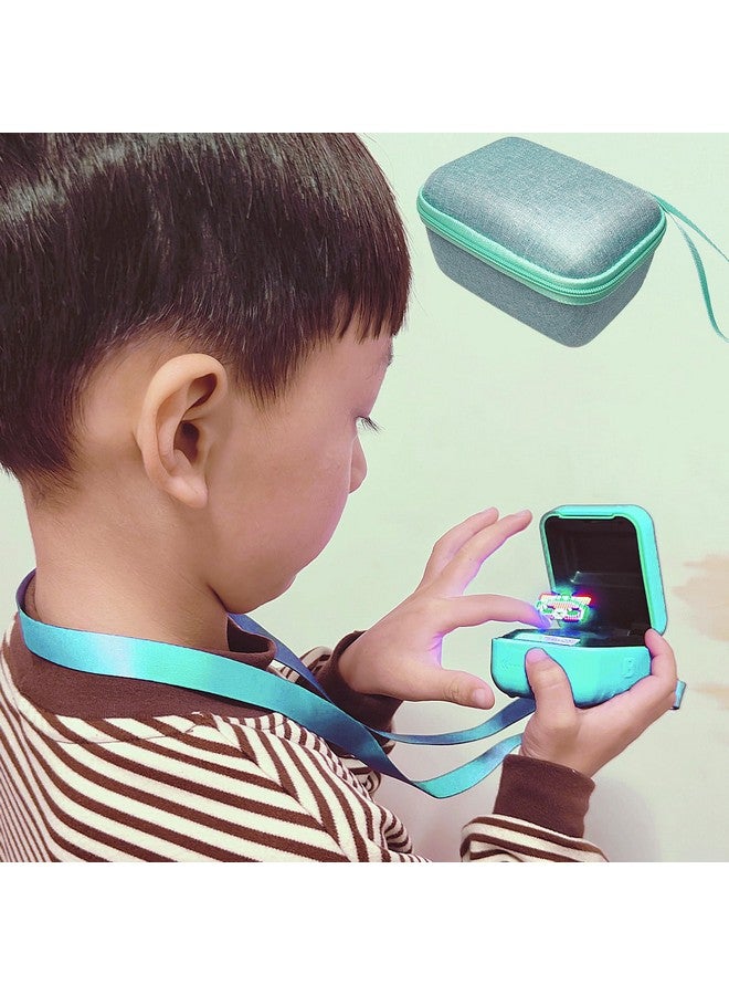 جي سي باين حقيبة حمل صلبة وغطاء سيليكون لحقيبة الحيوانات الأليفة الرقمية التفاعلية Bitzee، حقيبة إكسسوارات للحيوانات الأليفة الإلكترونية الافتراضية Bitzee (أزرق مخضر) - Image 3