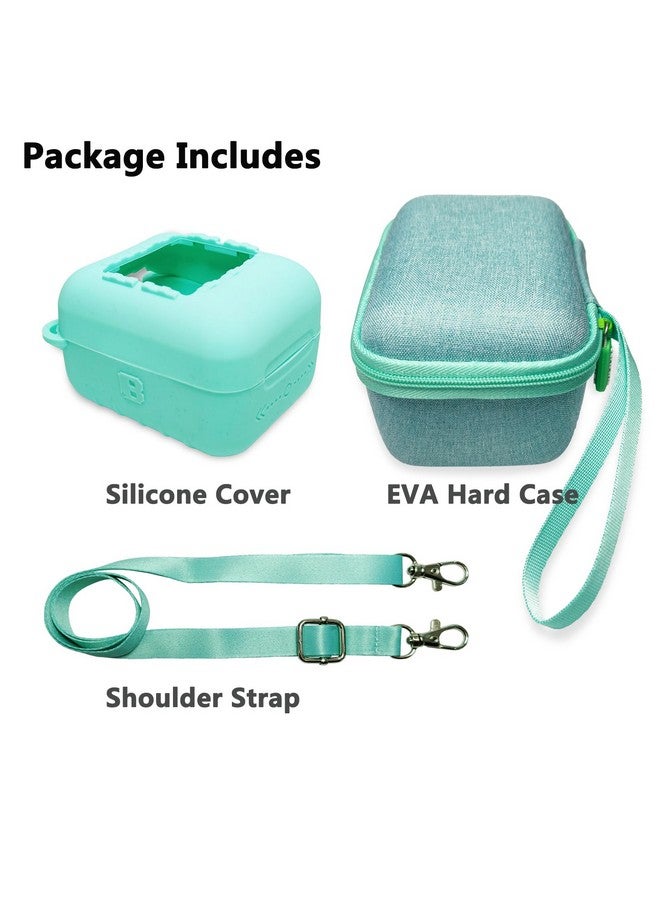 جي سي باين حقيبة حمل صلبة وغطاء سيليكون لحقيبة الحيوانات الأليفة الرقمية التفاعلية Bitzee، حقيبة إكسسوارات للحيوانات الأليفة الإلكترونية الافتراضية Bitzee (أزرق مخضر) - Image 2