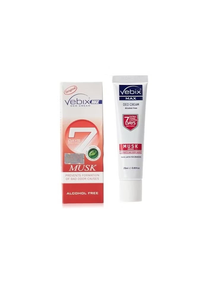 Vebix Musk Deo Cream 25ml – Prevents Foot Odor, Anti-Bacterial Protection - Image 2