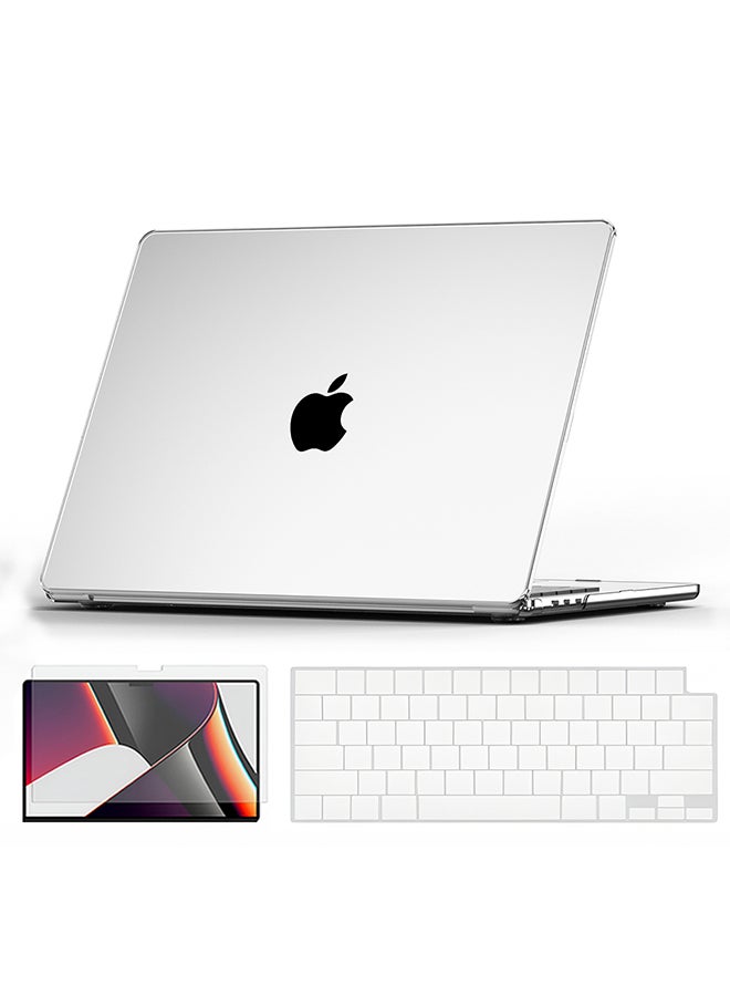 O Ozone Ultra-thin Super Crystal Case Compatible with MacBook Air 13 inch (A2681)M2 2022, (A3113)M3 2024 Case with Keyboard Cover & Protector, Clear