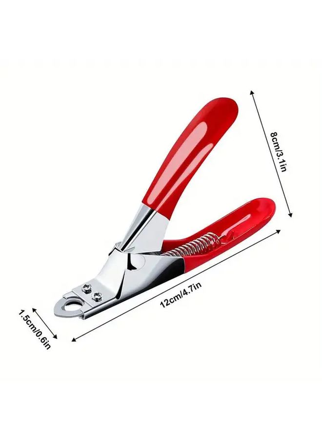 Red Stainless Steel Pet Nail Clippers For Dogs And Cats Safe Easy Grip With Safety Stop - Image 2