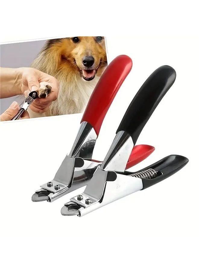 Red Stainless Steel Pet Nail Clippers For Dogs And Cats Safe Easy Grip With Safety Stop - Image 1