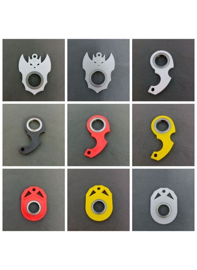 Generic - Noctilucent Keychain Fidget Spinner Relieve Boredom Light Trendy Fingertip Spinning Keyring Anti-Anxiety Portable-Color:2nd Gener Red 5.5G - Image 1