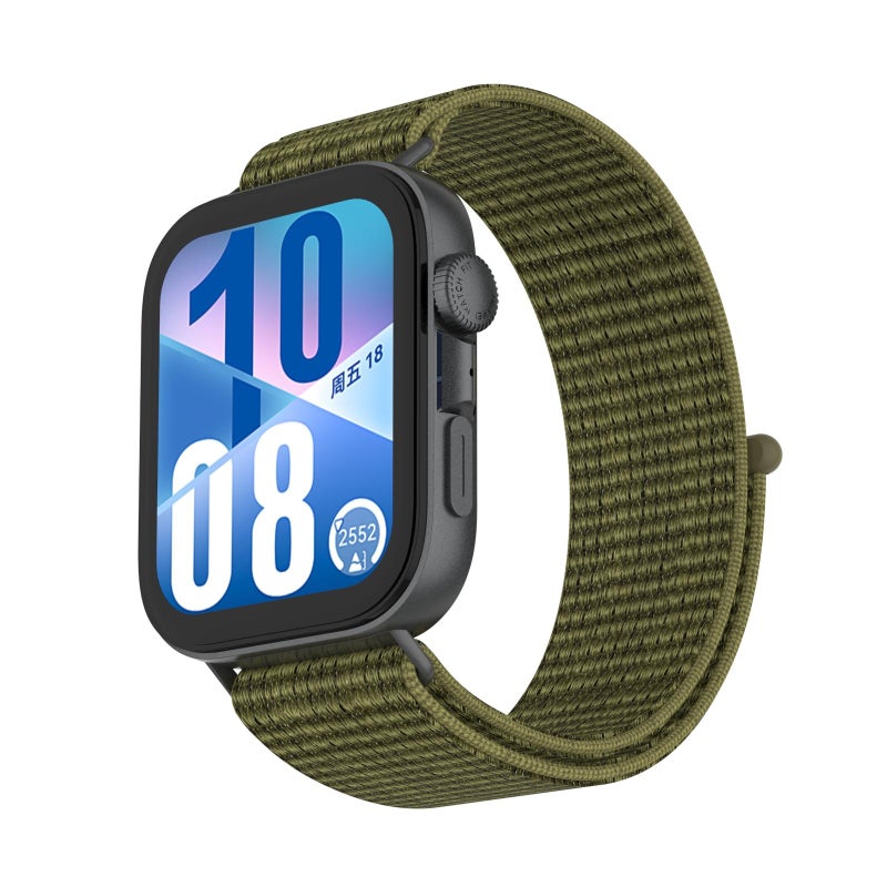 إيروريكس سوار ساعة هواوي واتش فيت 4 برو من النايلون مزود بخطاف وحلقة (لون زيتوني) - Image 2