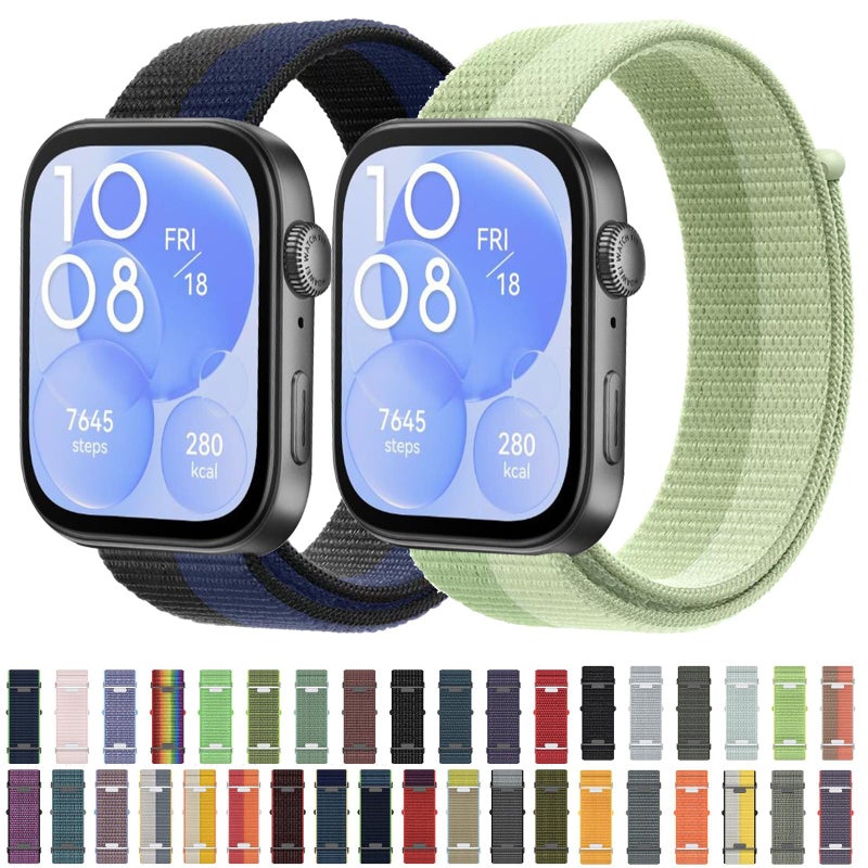 إيروريكس سوار ساعة هواوي واتش فيت 4 برو من النايلون مزود بخطاف وحلقة (لون زيتوني) - Image 4