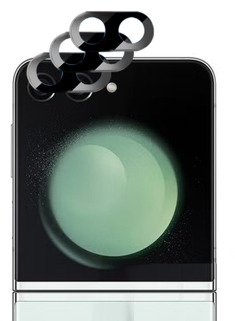 إكس ليفيل 3 حزمة سامسونج غالاكسي ض فليب 6 حامي الشاشة ، 9H حامي عدسة الكاميرا ، ومكافحة الخدش القضية ودية 3D تغطية كاملة خفف من الزجاج عدسة الكاميرا حماية الغطاء - Image 1