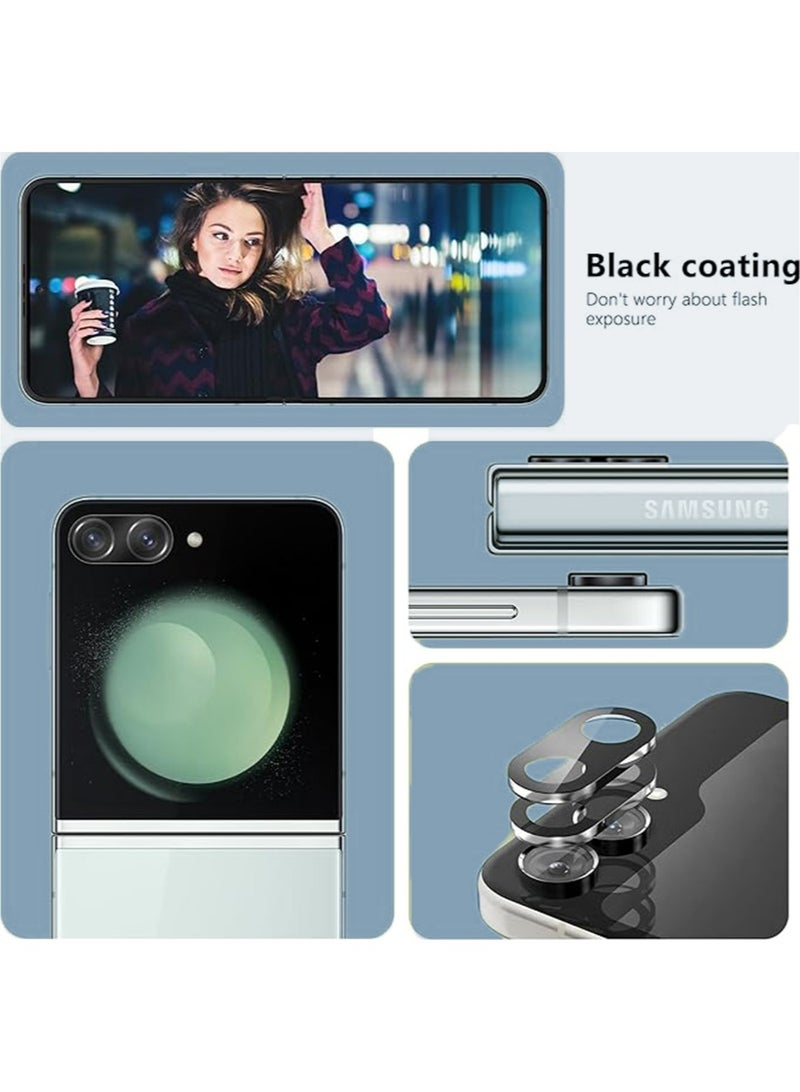 إكس ليفيل 3 حزمة سامسونج غالاكسي ض فليب 6 حامي الشاشة ، 9H حامي عدسة الكاميرا ، ومكافحة الخدش القضية ودية 3D تغطية كاملة خفف من الزجاج عدسة الكاميرا حماية الغطاء - Image 5