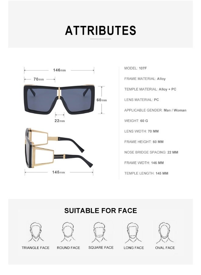 xozgdovg - Women's Oversized Sunglasses - Image 1