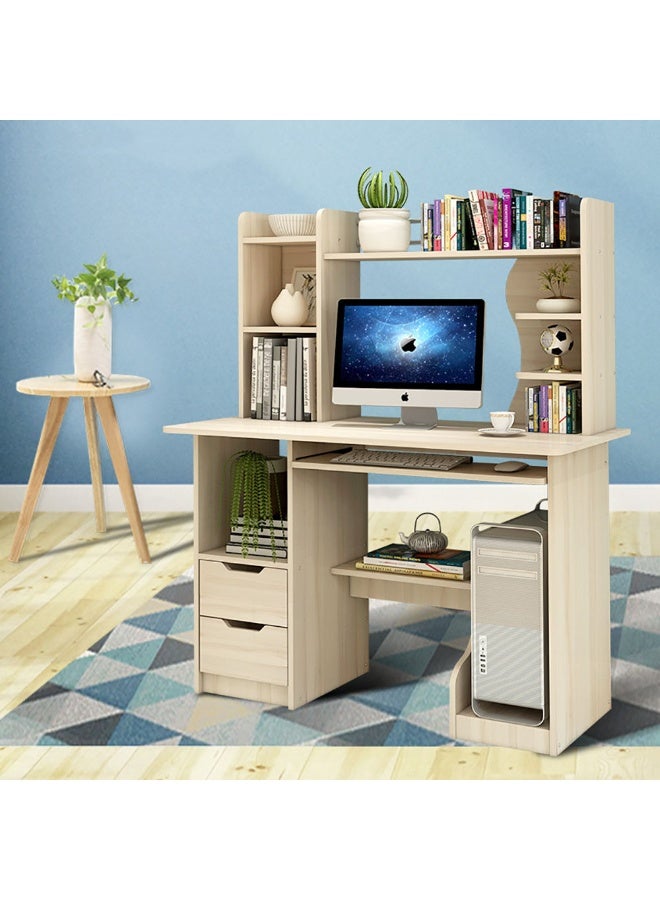 Computer Desk with Drawers, Study Writing Desk with Bookshelf, PC Gaming Table, 110 * 45cm Home Office Desk & Workstation with Storage Shelves, A162S - Image 3