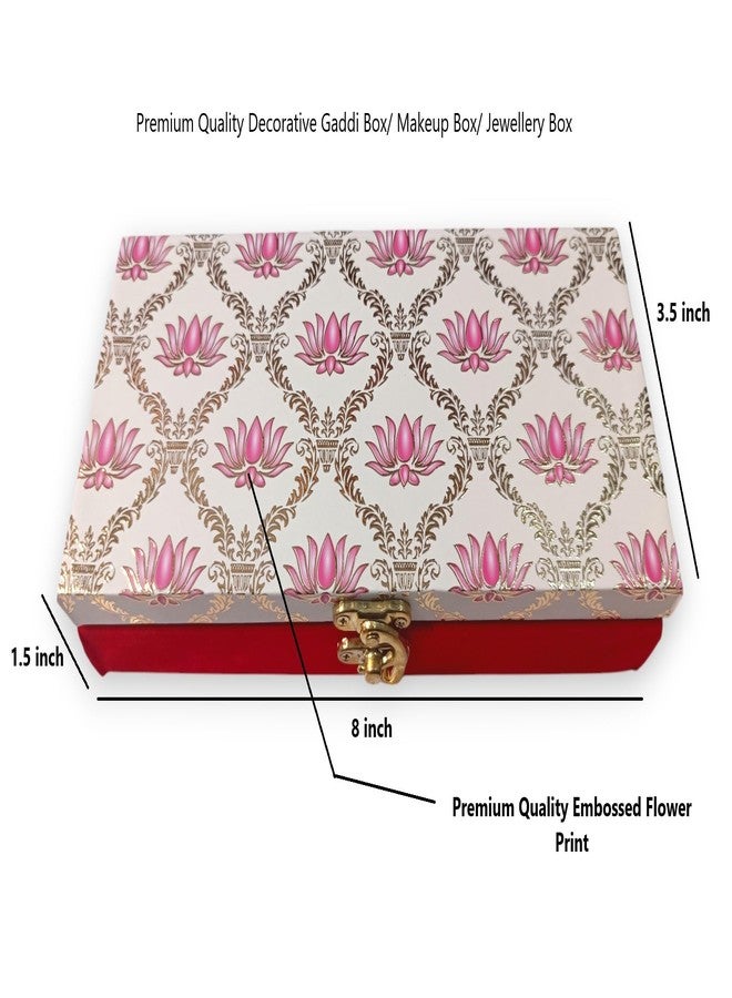 Premium Decorative Designer MDF Gifting Cash Box for Wedding Shagun Cash Jewelry Money Envelope Geometric Acrylic design (Floral Pink) - Image 3
