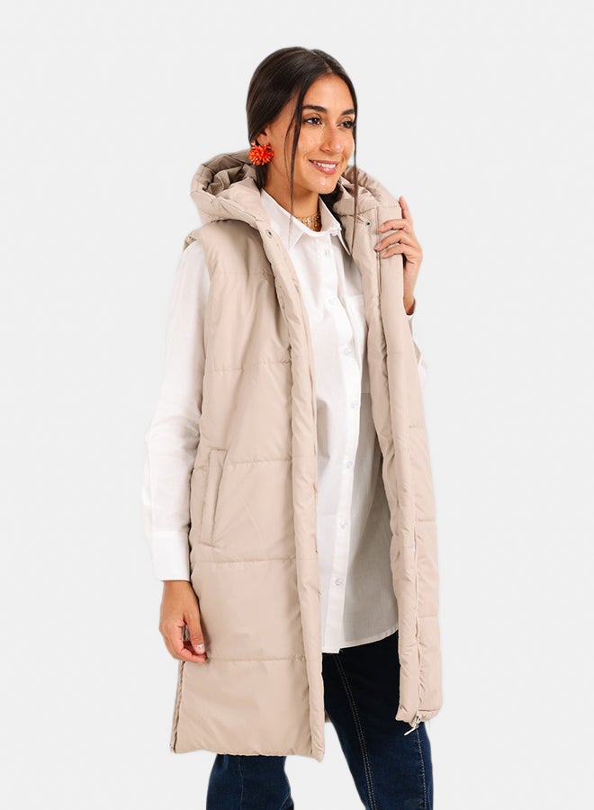 Carina Hooded Long Puffer Vest - Image 3