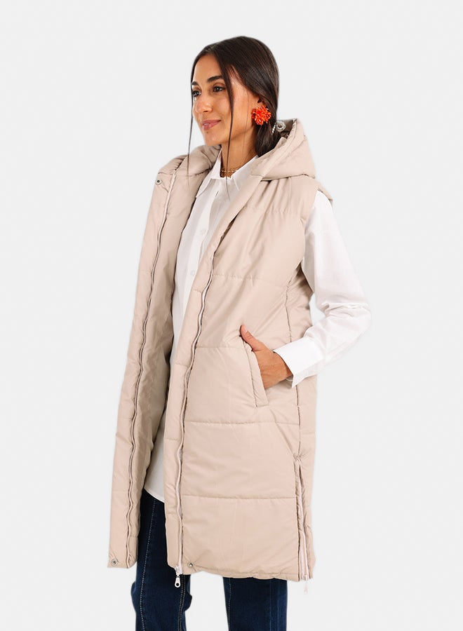 Carina Hooded Long Puffer Vest - Image 2