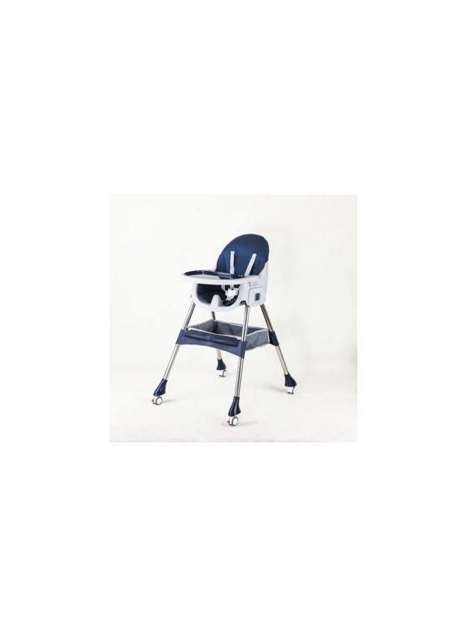 4 In 1 Convertible Dining Chair With Height Adjustment And Footrest - Baby And Toddler Feeding Booster Seat With Tray, Wheels, Safety Belt And Pillow For 6 Months To 4 Years Old 