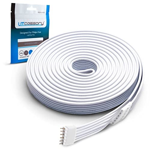 Litcessory Extension Cable for Philips Hue/WiZ Lightstrip (10ft, 1 Pack, White - Standard 6-PIN V3 / WiZ Lightstrip) - Image 1