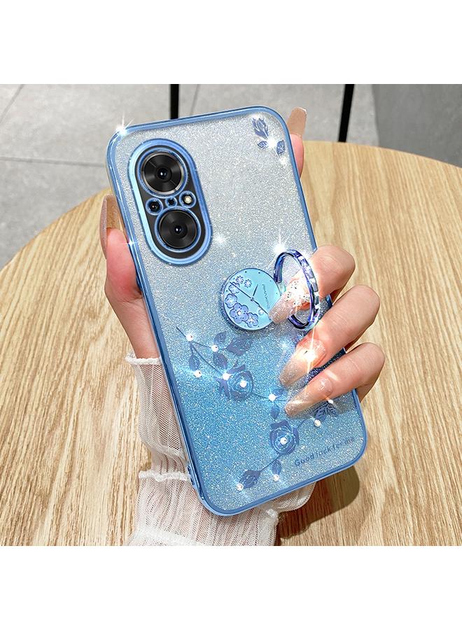 اس-توب جراب لهاتف Realme C67 4G جراب هاتف شامل بحلقة زهرة خالدة لامعة متدرجة اللون - Image 2