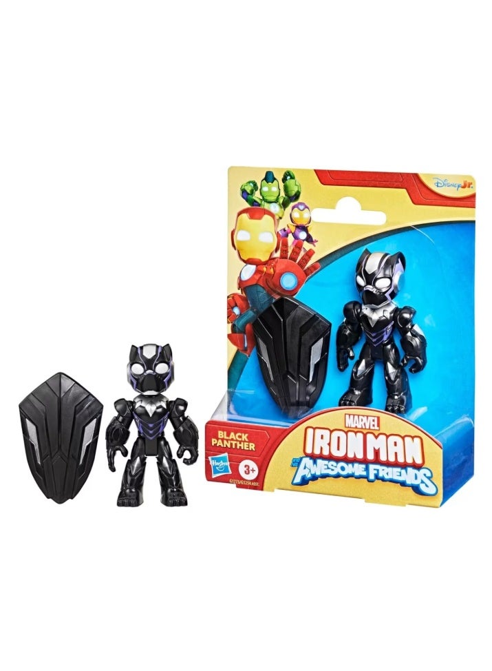 Hasbro Marvel Iron Man and His Awesome Friends Black Panther Action Figure Toy - Image 1
