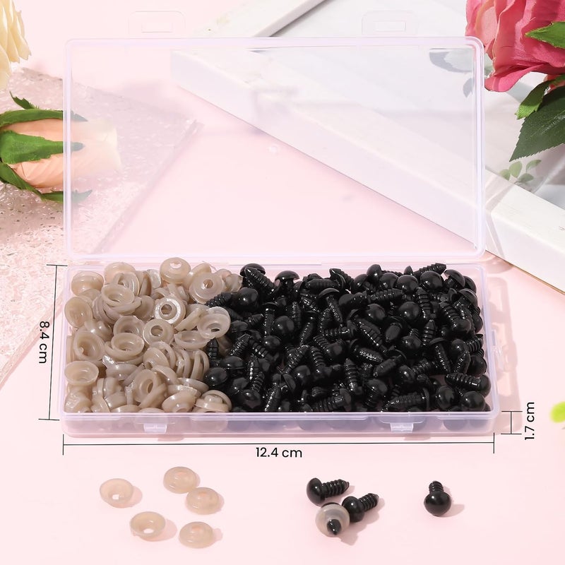 Vanblue Safety Eyes 260PCS 9mm Plastic Black Craft Eyes with Washers Teddy Bear Eyes for Amigurumi Stuffed Animals Crochet Toys Crafts Making Halloween Decorations - Image 3