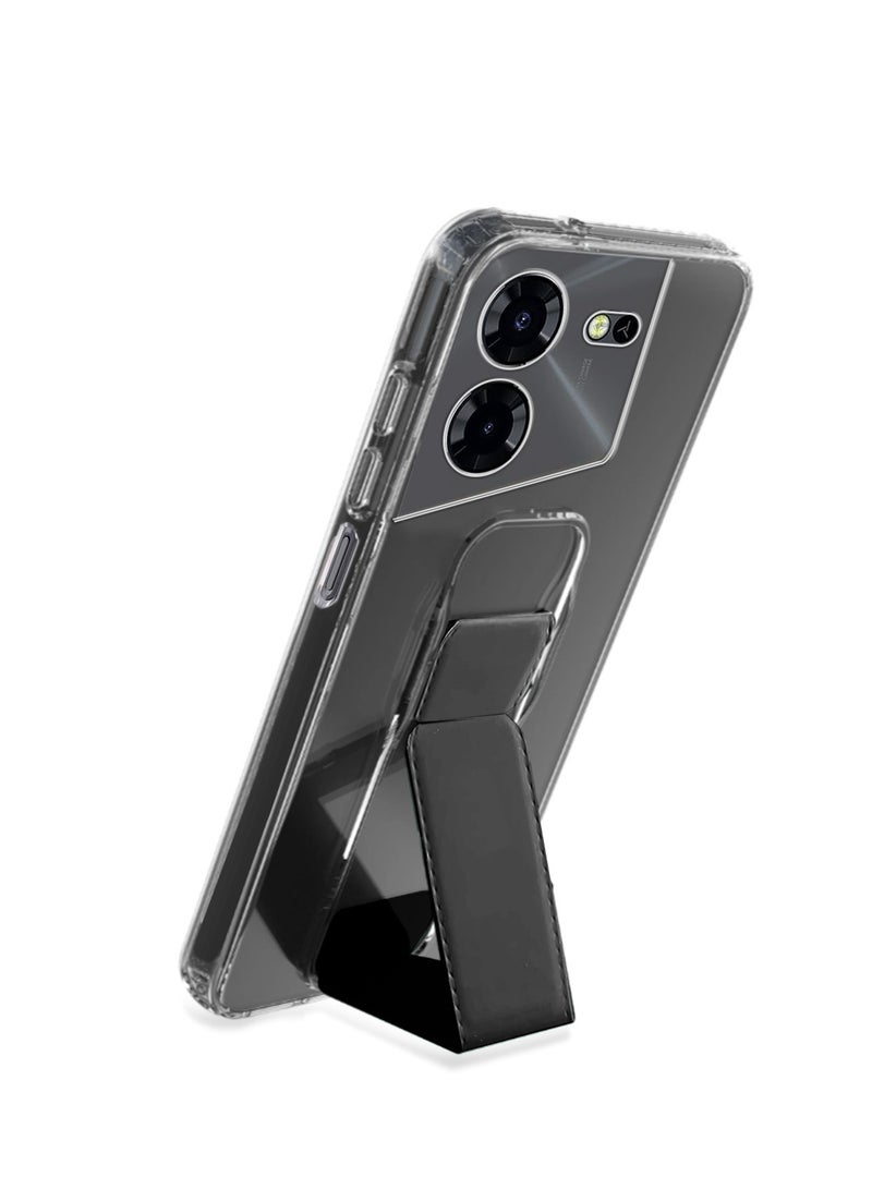 Wtech TPU Hand Grip Air Pillow Case Cover For Tecno Pova 5 4G 2023 Clear/Black  - Image 2