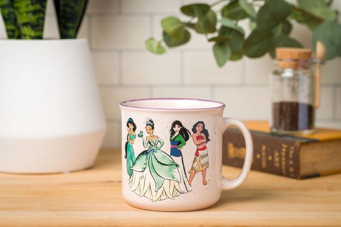 Silver Buffalo Disney Princess Live Your Story Featuring Jasmine, Tiana, Mulan, and Moana Ceramic Camper Mug, 20 Ounces - Image 5