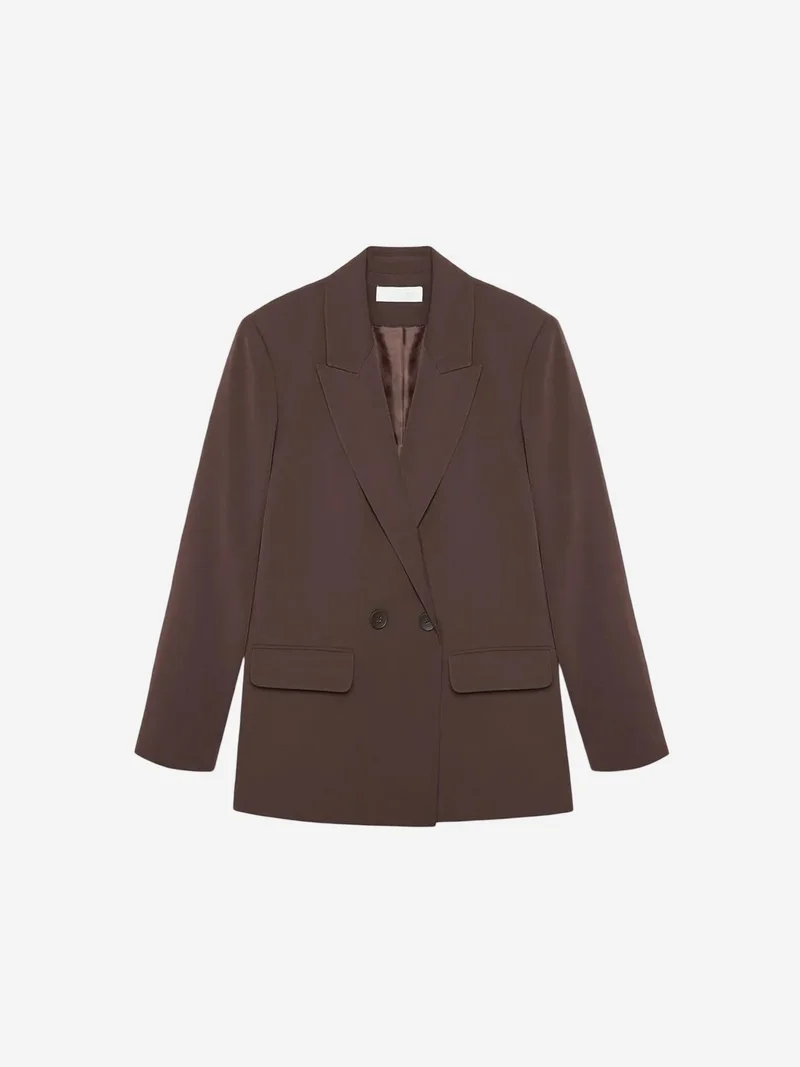 ديلفين DILVIN Women's Long Crepe Blazer Jacket