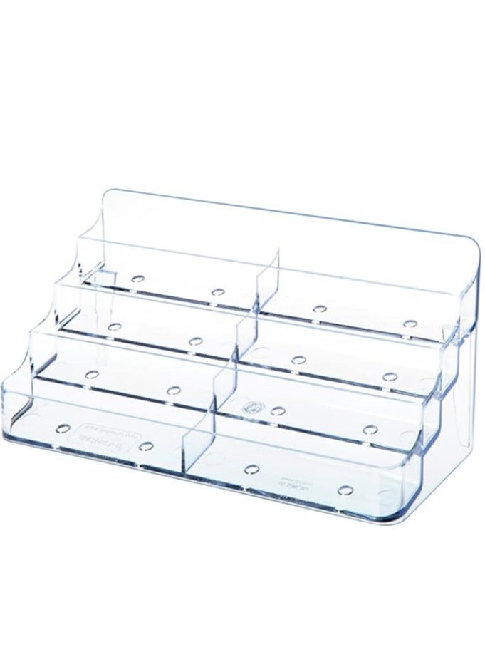 Terabyte Business Card Holder, 8 Pocket Acrylic Business Card Holder for Desk Clear Business Card Stand Desktop Business Card Holders Plastic Business Card Display for Exhibition, Home, and Office - Image 1