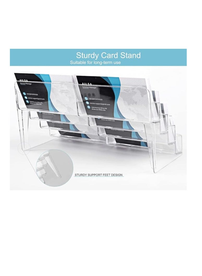 Terabyte Business Card Holder, 8 Pocket Acrylic Business Card Holder for Desk Clear Business Card Stand Desktop Business Card Holders Plastic Business Card Display for Exhibition, Home, and Office - Image 2