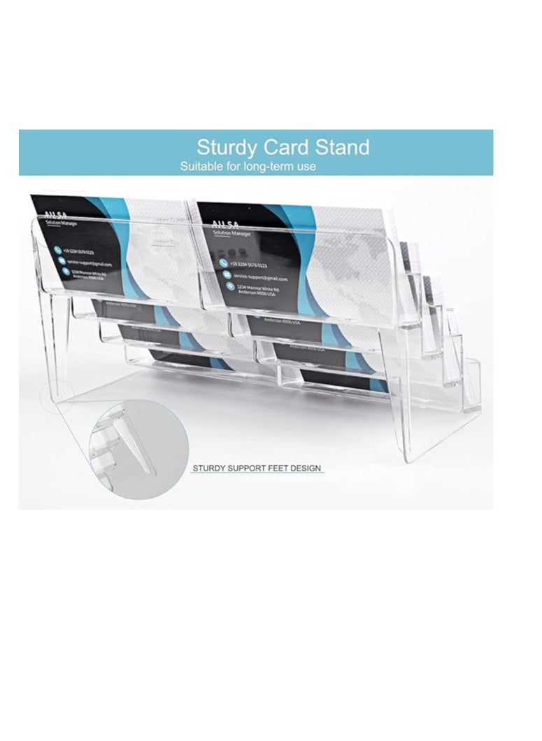 Terabyte Business Card Holder, 8 Pocket Acrylic Business Card Holder for Desk Clear Business Card Stand Desktop Business Card Holders Plastic Business Card Display for Exhibition, Home, and Office - Image 3