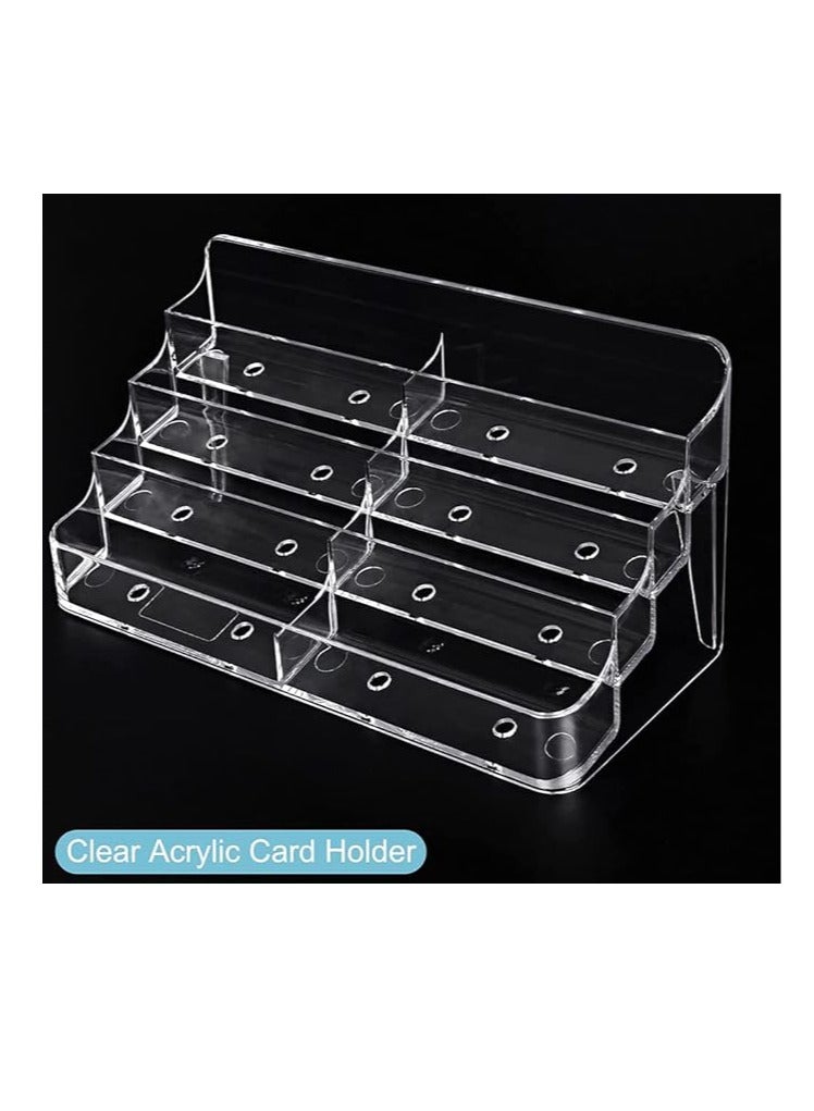 Terabyte Business Card Holder, 8 Pocket Acrylic Business Card Holder for Desk Clear Business Card Stand Desktop Business Card Holders Plastic Business Card Display for Exhibition, Home, and Office - Image 4