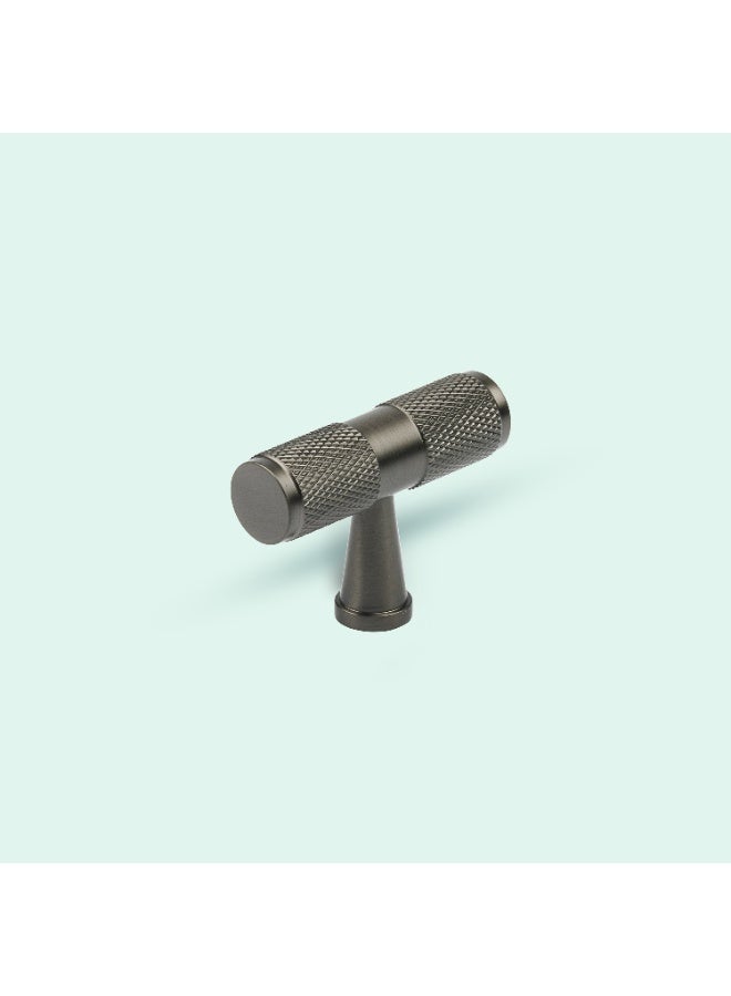 CINCINNO مقبض سحب T-Cincinno Celestis المصنوع من النحاس الأصفر الصلب مع نمط الخدش 15x50mm مع ضمان لون لمدة 2 سنة - أنيق ودائم للأدراج، خزائن المطبخ والأثاث (تشطيب رمادي معدني) - Image 2