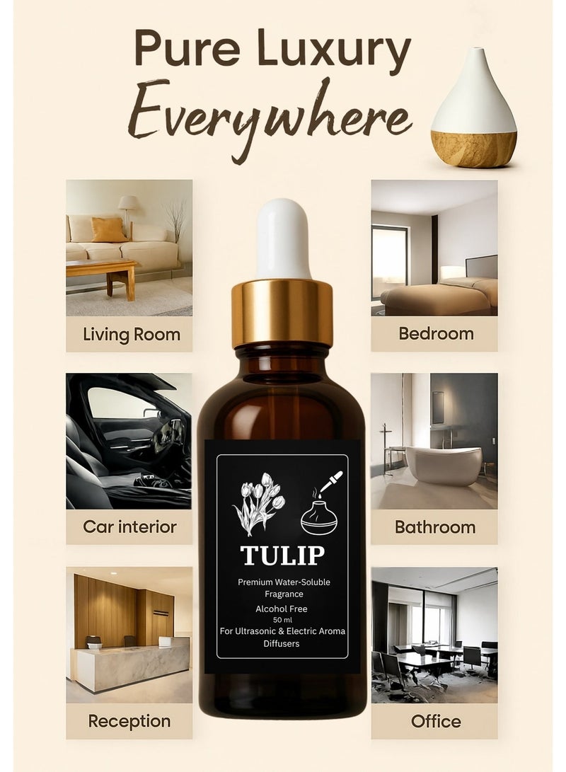 توليب عطر التيوليب المركز للفواحات الكهربائية والبخاريه والالتراسونيك - (زجاجه اعاده الملئ) 50 مل - خالٍ من الكحول - ثبات قوي - آمن صحيًا - Image 4