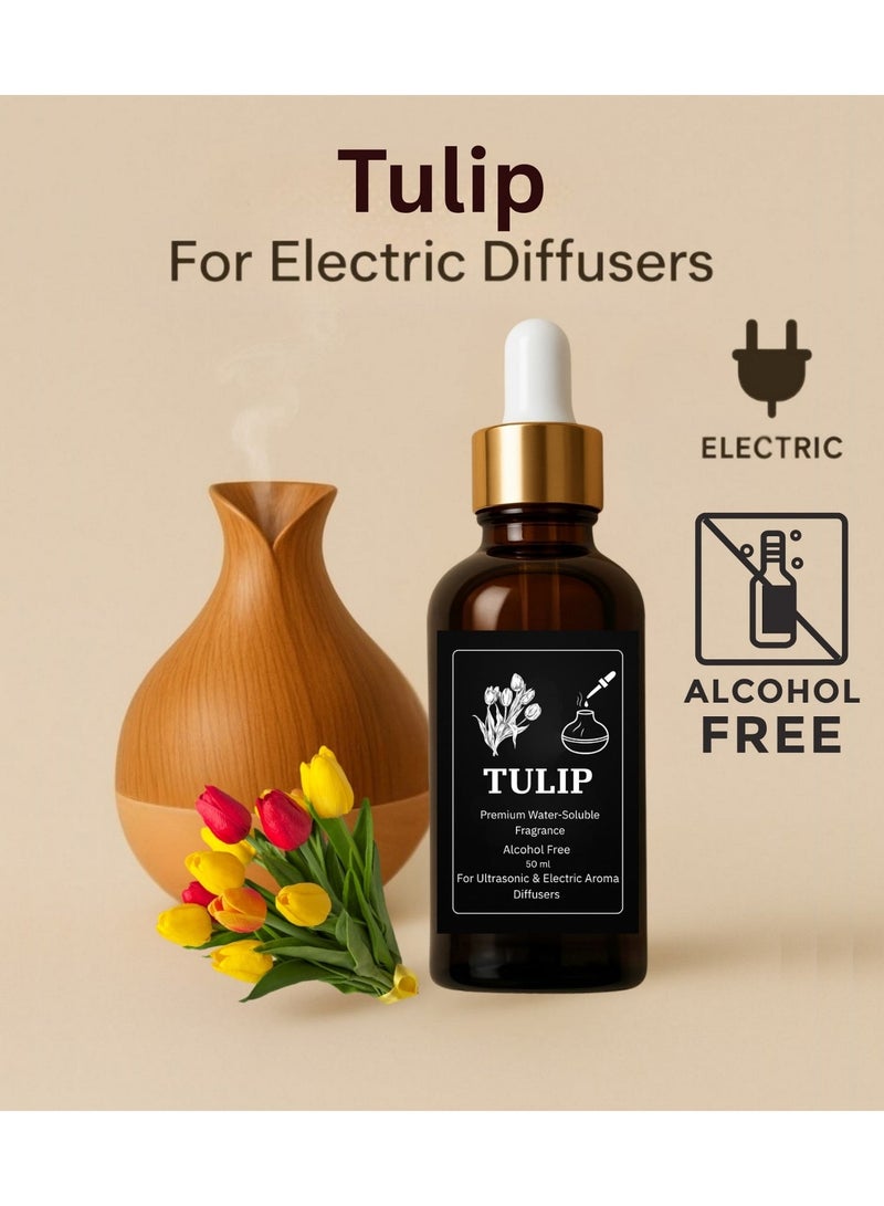 توليب عطر التيوليب المركز للفواحات الكهربائية والبخاريه والالتراسونيك - (زجاجه اعاده الملئ) 50 مل - خالٍ من الكحول - ثبات قوي - آمن صحيًا - Image 1