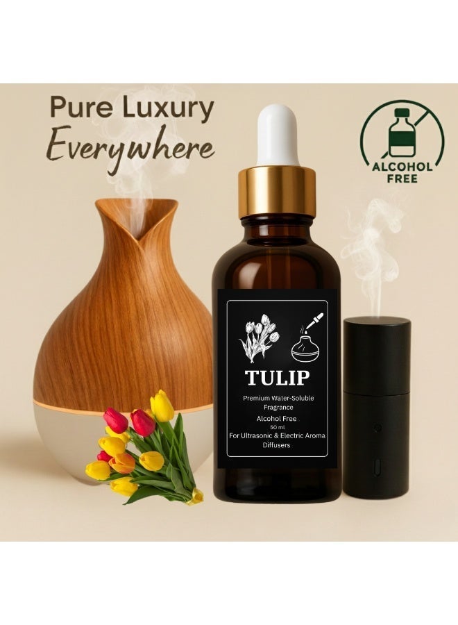 توليب عطر التيوليب المركز للفواحات الكهربائية والبخاريه والالتراسونيك - (زجاجه اعاده الملئ) 50 مل - خالٍ من الكحول - ثبات قوي - آمن صحيًا - Image 2