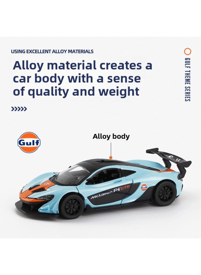 True Gulf Oil Station Joint Genuine Alloy Car Model Huili Acousto-Optic Simulation Racing Car Decoration Wholesale-Color:1-72 Volvo Tank Truck  - Image 4