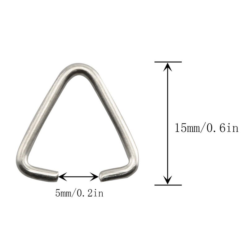 JCBIZ 100pcs Triangle Open Jump Rings 15mm for Decoration Jewelry DIY Accessories - Image 4