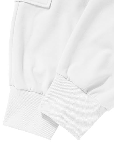 Ohoo Men's 3/4 Capri Cargo Joggers Slim Fit Lightweight Active Pants for Yoga Running Casual Wear / DCA201-WHITE-M - Image 5