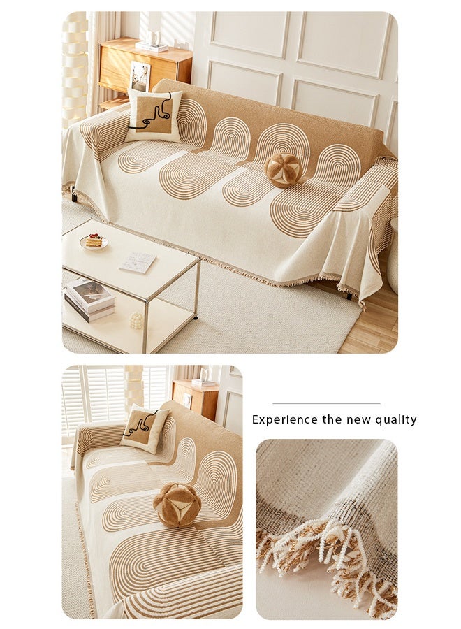 Poxvalzor Sofa Slipcover 3 Seater Sofa Cover Double Side Couch Covers Washable Sofa Blanket,sofa towel,Four season universal sofa cover,High end modern Nordic sofa cover with Bu Chenier anti cat scratch feature,Super Stretchable Wrinkle-free Full Coverage Couch Slipcover Exquisitely Detailed Slip Flexible Resistant Jacquard Sofa Cover Cream 180*230cm - Image 2