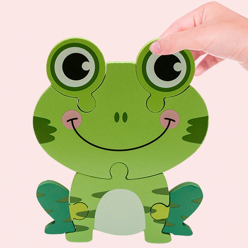 Children'S Thickened Three-Dimensional Puzzle Wooden Cartoon Animal Puzzle Hand Scratching Board Puzzle Early Education Toys - Image 4