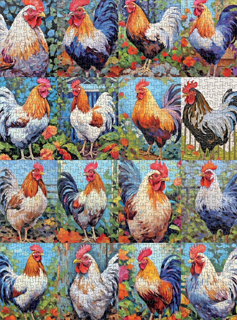 Cross & Glory - Vibrant - Poultry in Paradise: A Key West Tribute - 1000 Piece Jigsaw Puzzle for Adults | Vibrant Chicken Collage | 20 x 27 Inches - Image 5