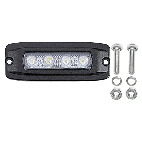 Raycharm 6.3" Flush-Mount Off-road LED Light Bar, Super Bright 6000K Cool-White, 30° Long-Range Spot Beam, Reverse & Backup Light for Jeep, Truck, UTV, ATV, IP68 Waterproof/Shockproof, 12V/24V, 2-Pack - Image 4