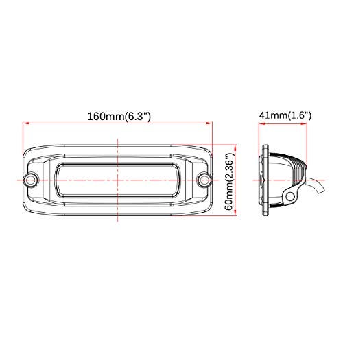 Raycharm 6.3" Flush-Mount Off-road LED Light Bar, Super Bright 6000K Cool-White, 30° Long-Range Spot Beam, Reverse & Backup Light for Jeep, Truck, UTV, ATV, IP68 Waterproof/Shockproof, 12V/24V, 2-Pack - Image 2