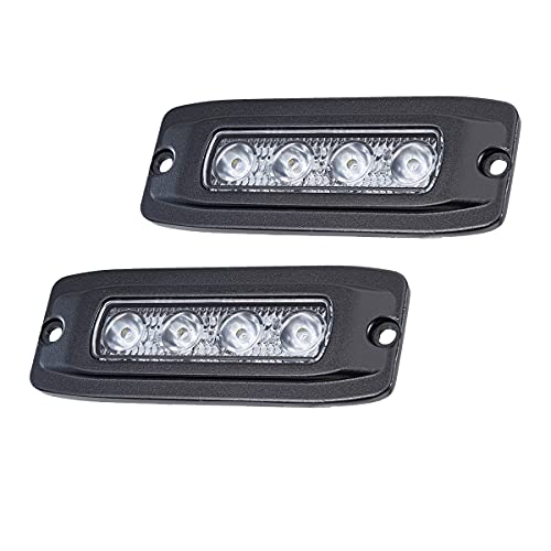 Raycharm 6.3" Flush-Mount Off-road LED Light Bar, Super Bright 6000K Cool-White, 30° Long-Range Spot Beam, Reverse & Backup Light for Jeep, Truck, UTV, ATV, IP68 Waterproof/Shockproof, 12V/24V, 2-Pack - Image 1