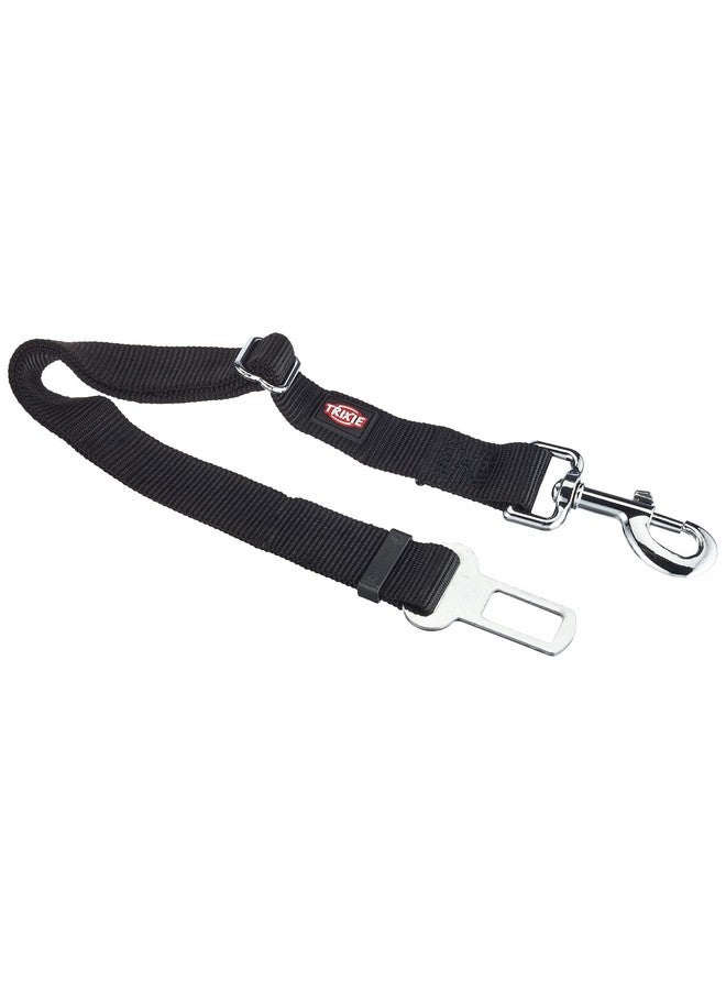 Trixie Replacement Short Leash (Seatbelt For Car) Nylon Leash With Stainless Steel Hooks | Adjustable Strap To Suit The Length According To Your Comfort - Black 45-70 Cm/25 Mm - Image 1