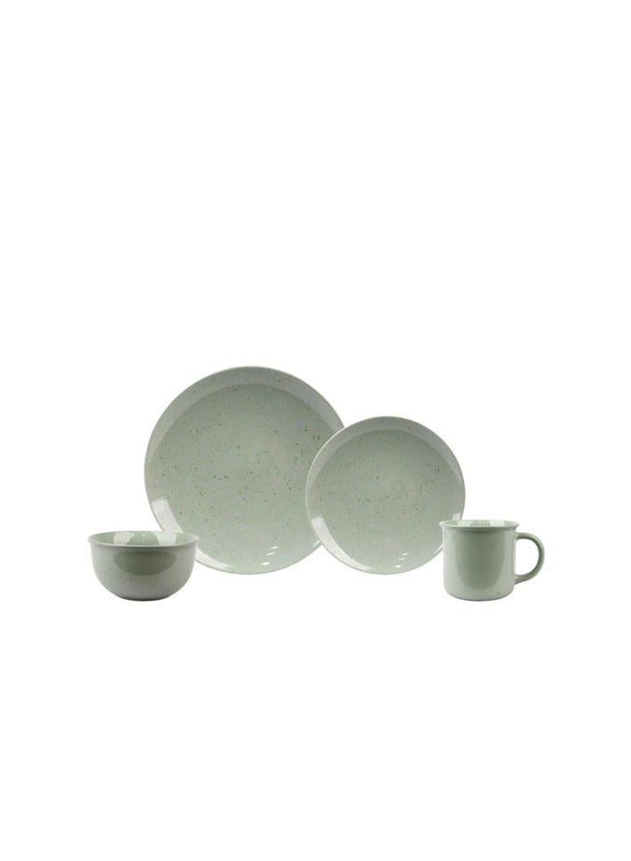 بين سيرفي طقم عشاء بتصميم أنيق مكون من 16 قطعة باللون الأخضر