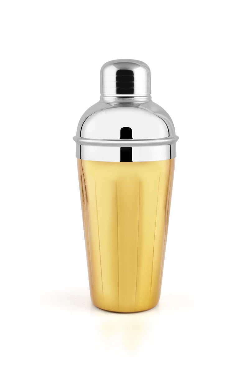Shay Stainless Steel Cocktail Shaker with Strainer Gold Finish - 500 ml (Cocktail Shaker - Gold) (Gold) - Image 1