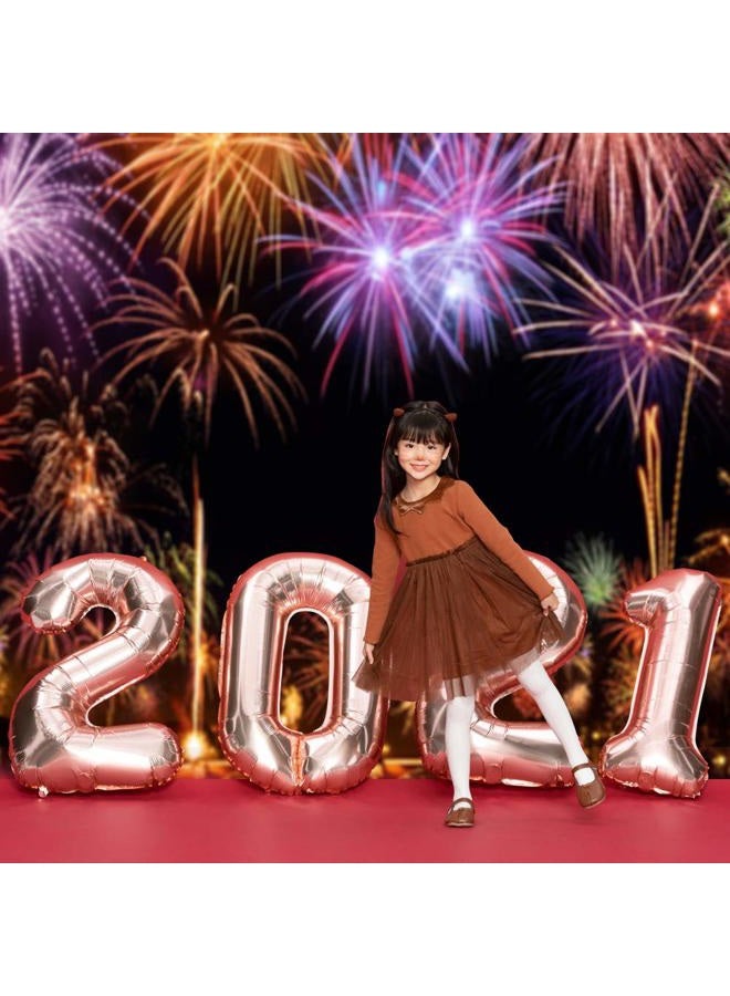 Yeele 7x5ft Happy New Year Backdrop 2021 - City Night New Year's Eve Grandiose Fireworks Background for Photography Party Celebrate Banner Boy Girl Adult Photo Booth Shoot Vinyl Studio Props - Image 5