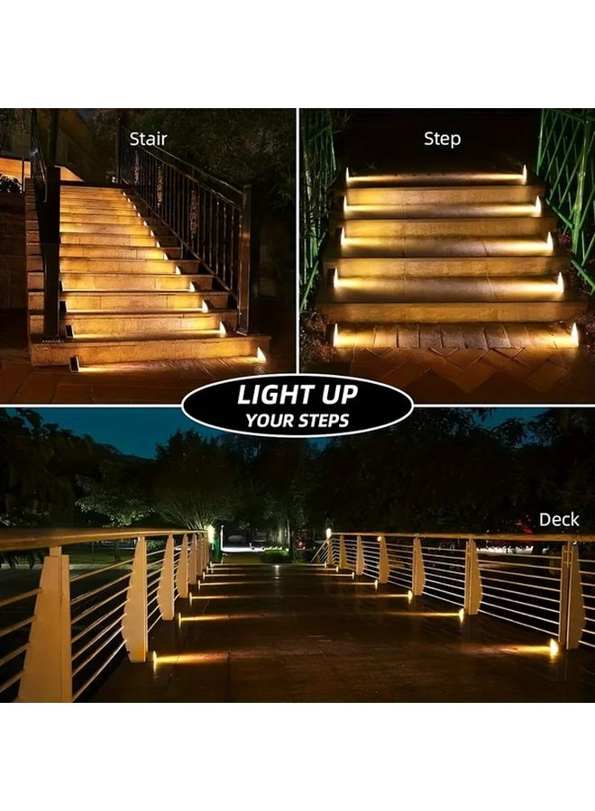 2pcs LED Triangle Solar Step Lights Cold Lighting Outdoor Stair Deck Garden - Image 3