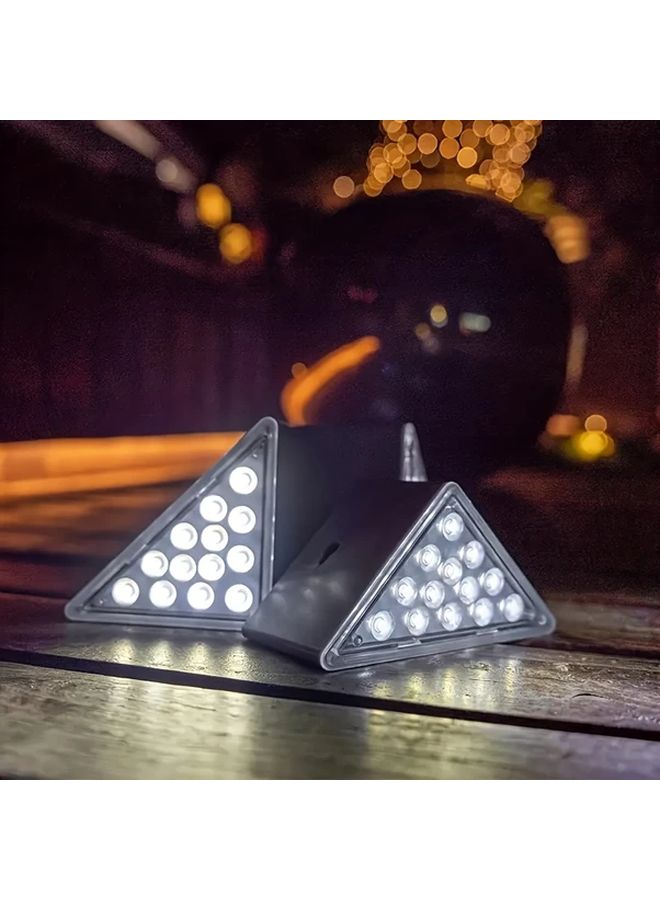 2pcs LED Triangle Solar Step Lights Cold Lighting Outdoor Stair Deck Garden - Image 5