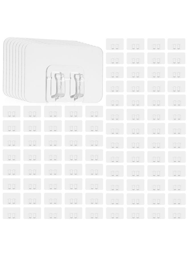 NIBEMINENT 100pcs Lamp String Lights Hooks No Punch Hooks Patch Shelf Snap Clip Transparent Sticky Hooks  - Image 5