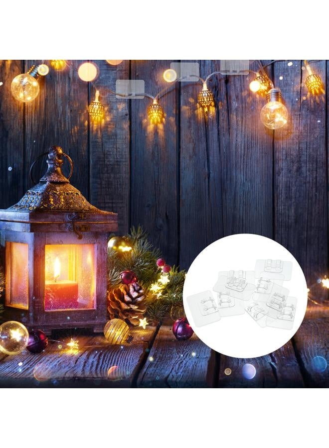 NIBEMINENT 100pcs Lamp String Lights Hooks No Punch Hooks Patch Shelf Snap Clip Transparent Sticky Hooks  - Image 1
